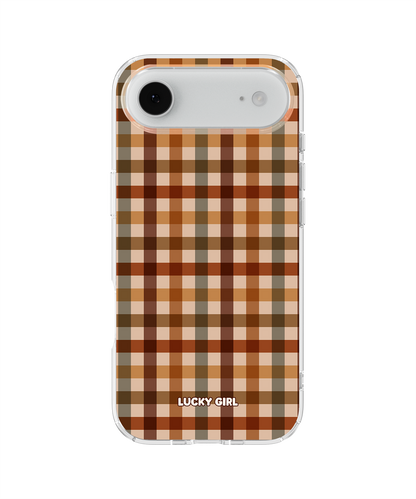 Pecan Gingham Clear Case Insert iPhone 17 Air