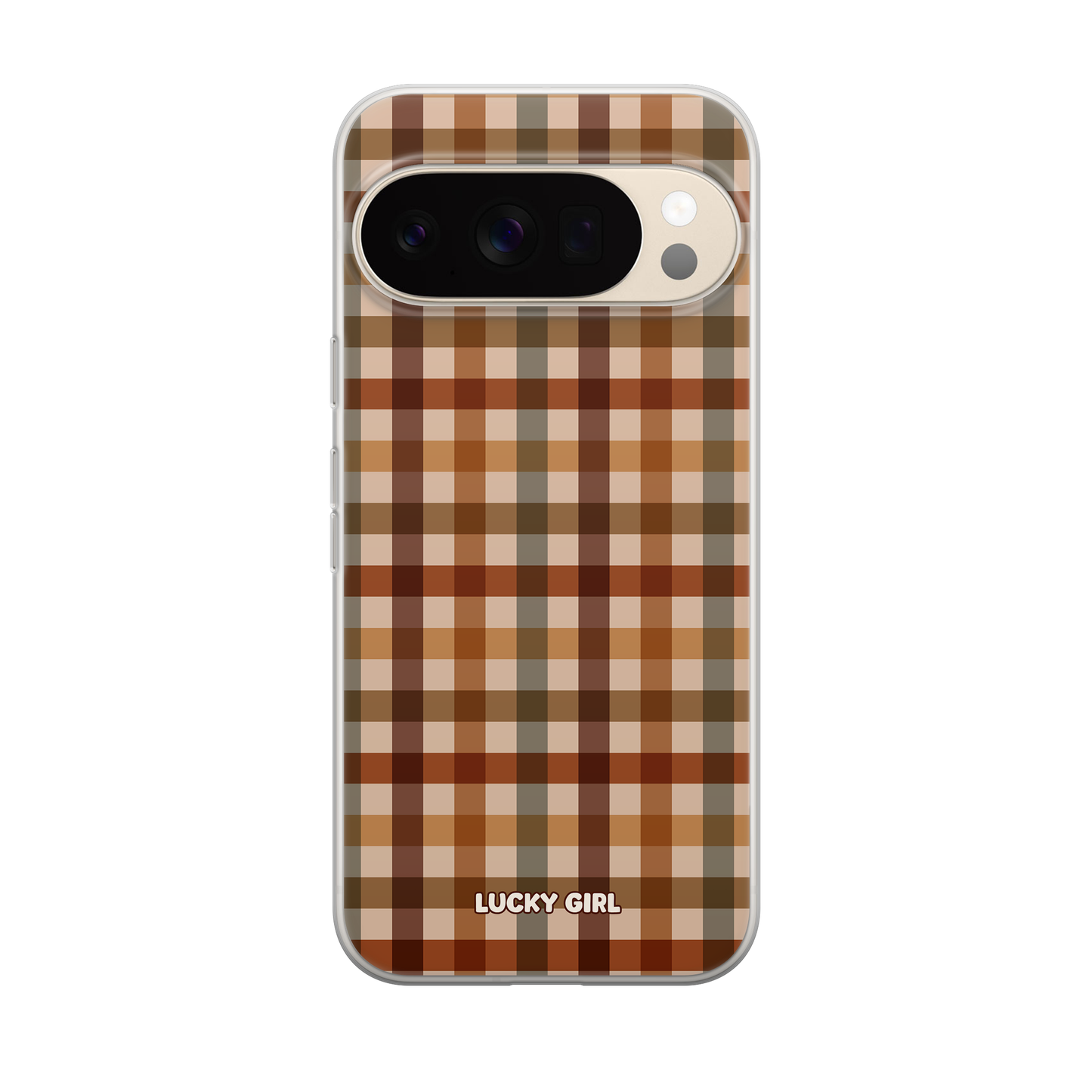 Pecan Gingham Clear Case Insert Pixel 10/10 Pro