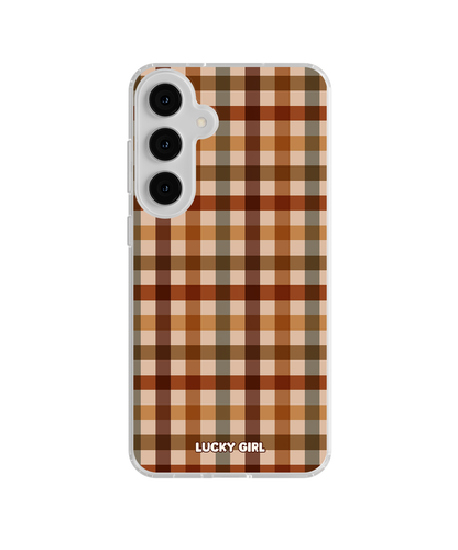Pecan Gingham Clear Case Insert Galaxy S23 Plus