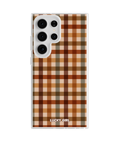 Pecan Gingham Clear Case Insert Galaxy S23 Ultra
