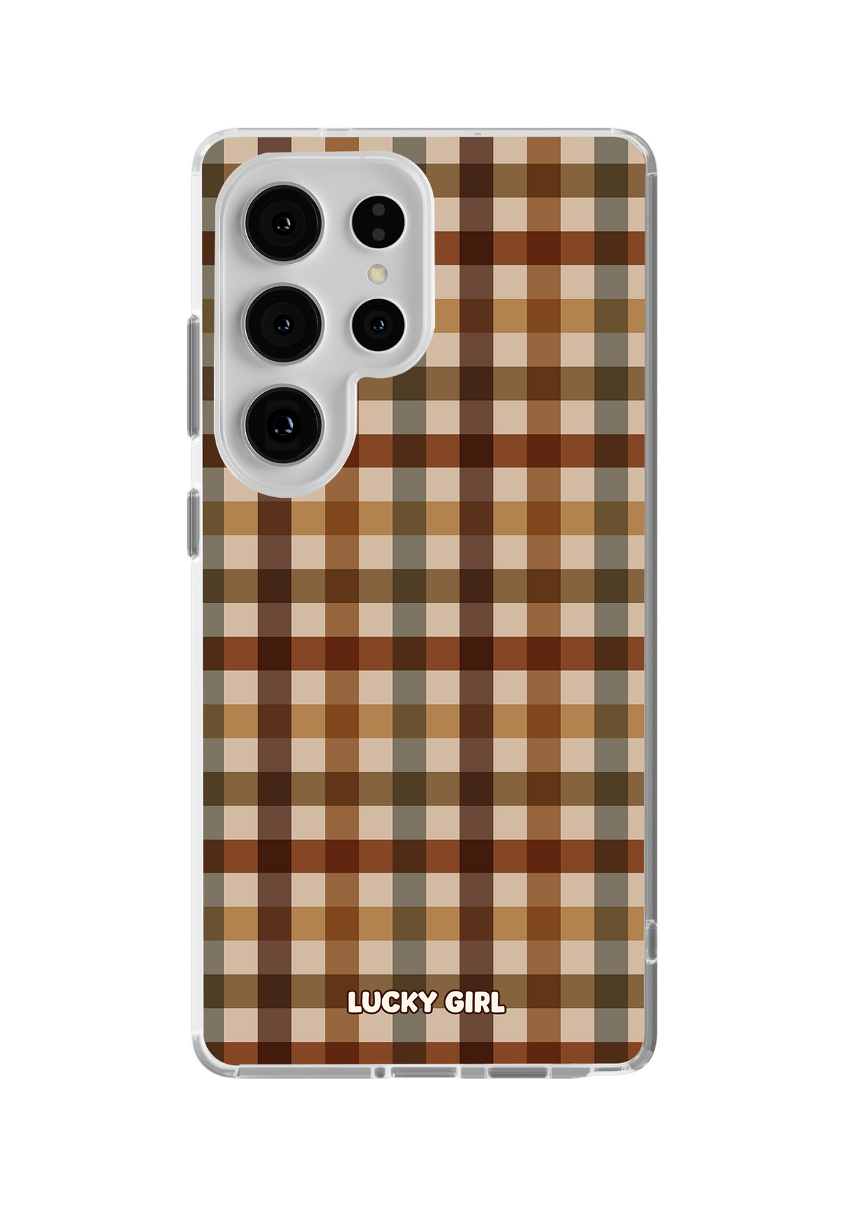 Pecan Gingham Clear Case Insert Galaxy S25 Ultra