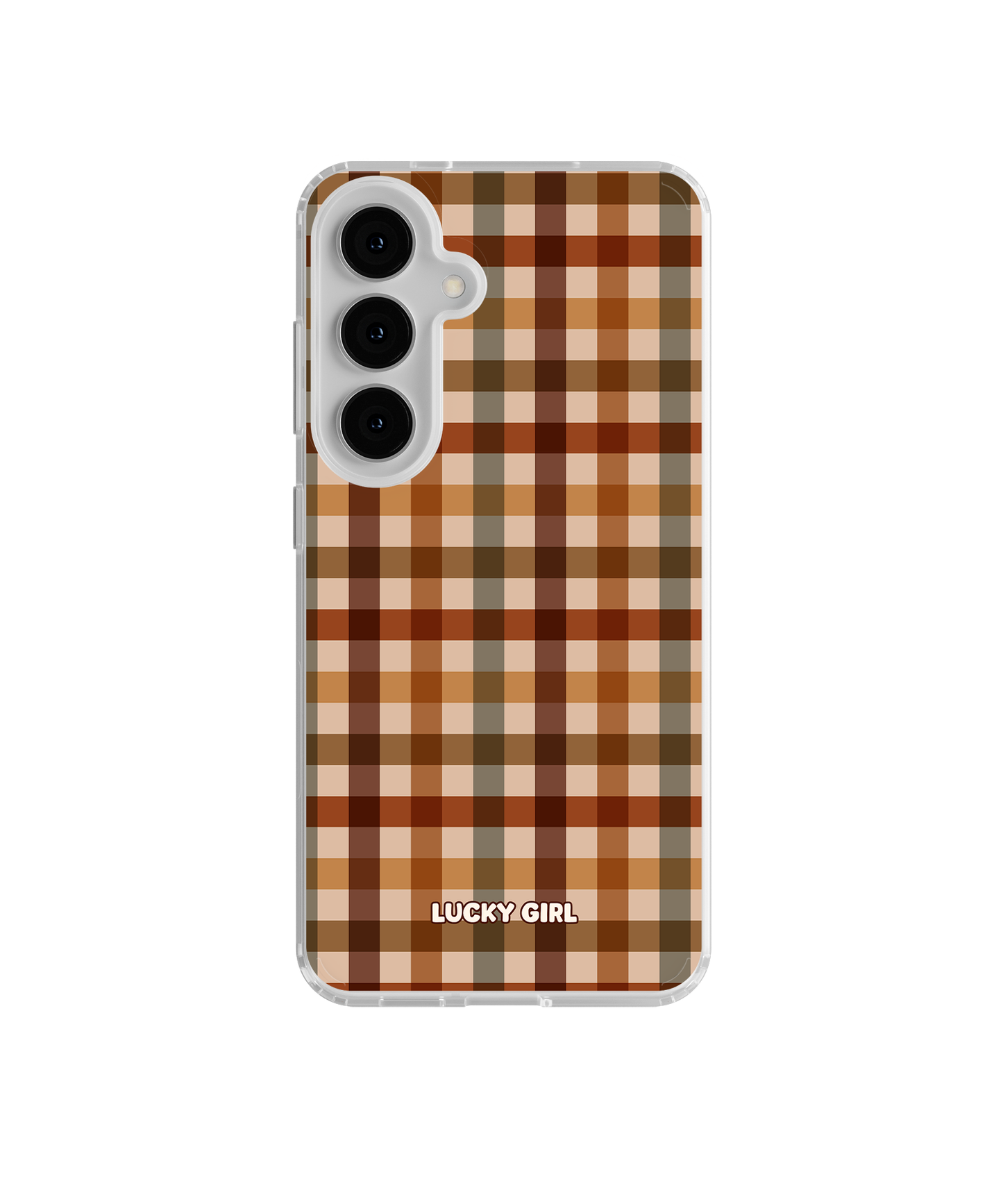 Pecan Gingham Clear Case Insert Galaxy S26
