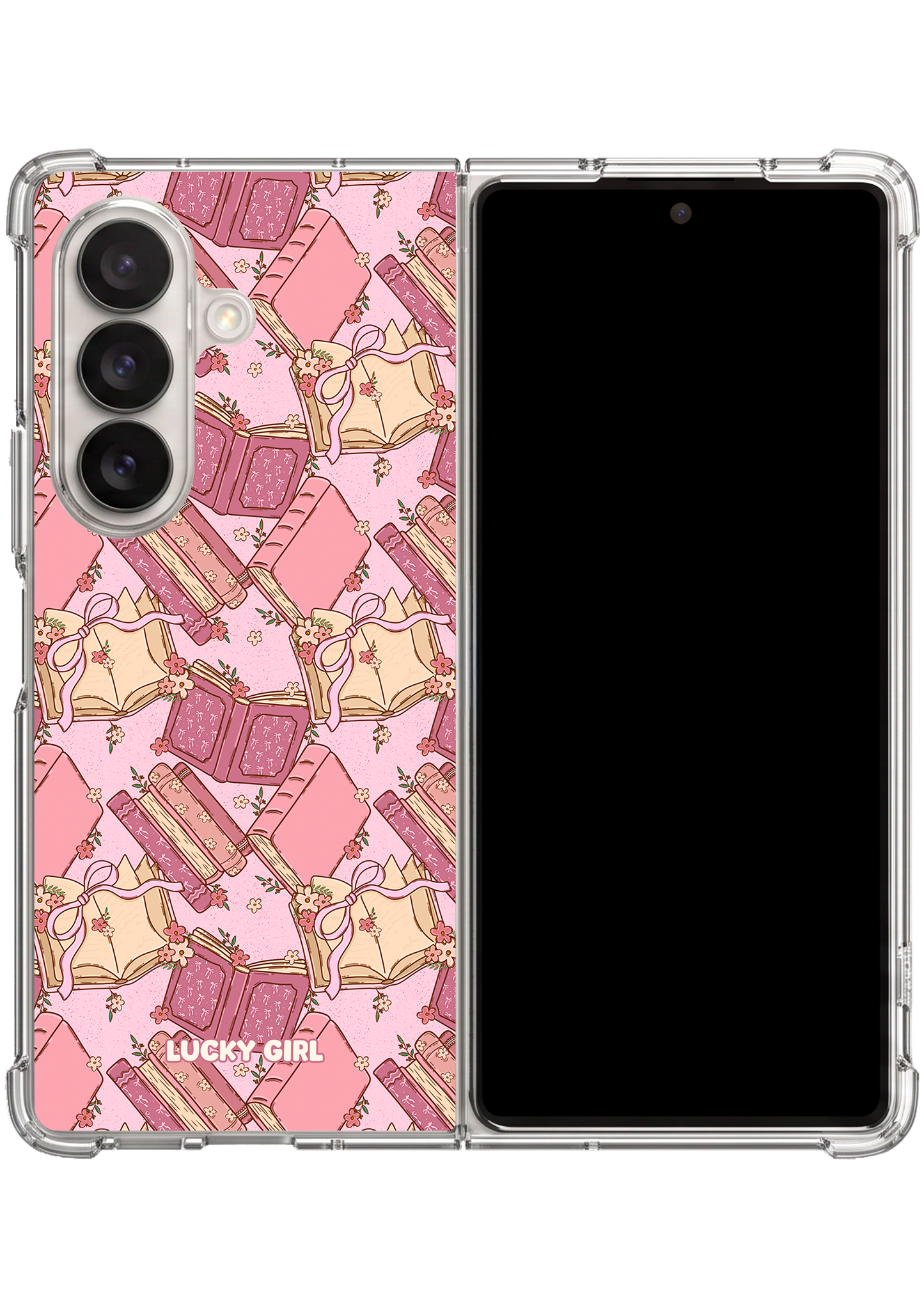 Pink Prose Clear Case Insert Galaxy Z Fold 7
