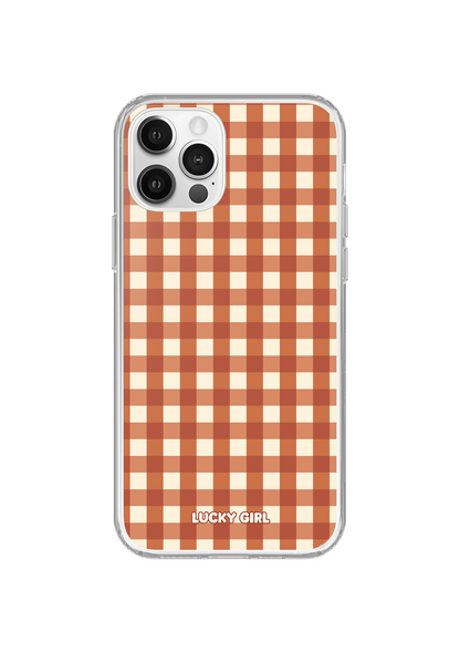 Pumpkin Gingham Clear Case Insert iPhone 12/12 Pro