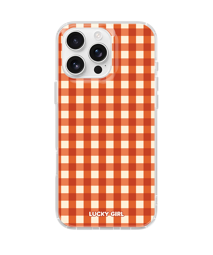 Pumpkin Gingham Clear Case Insert iPhone 14 Pro Max