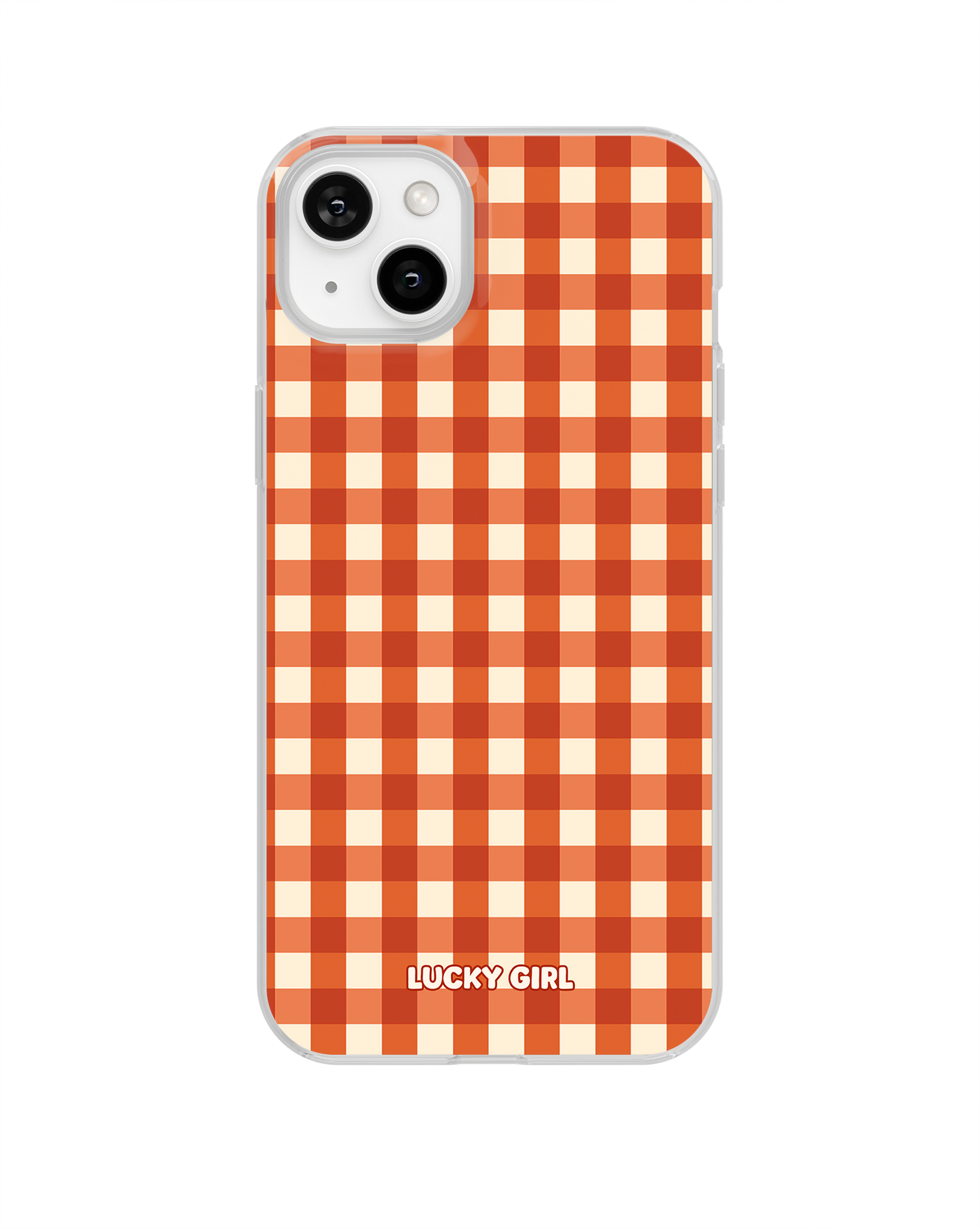 Pumpkin Gingham Clear Case Insert iPhone 15
