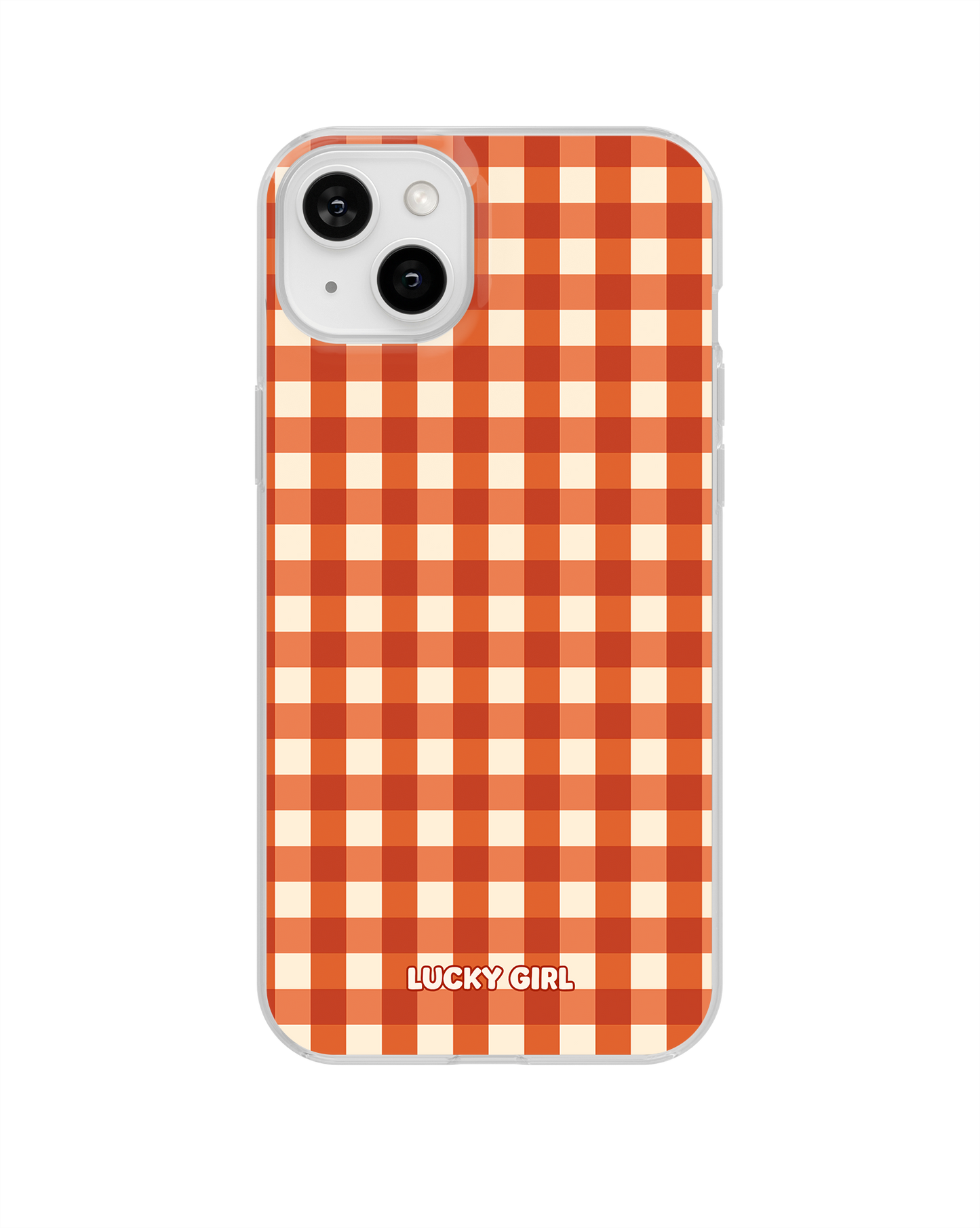 Pumpkin Gingham Clear Case Insert iPhone 14 Plus/15 Plus
