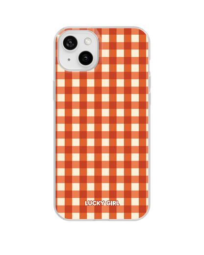 Pumpkin Gingham Clear Case Insert iPhone 14 Plus/15 Plus