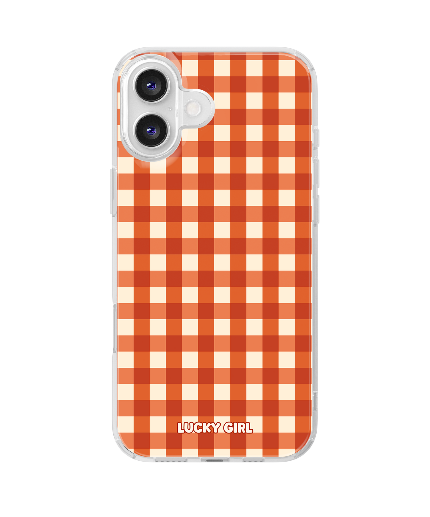 Pumpkin Gingham Clear Case Insert iPhone 16 Plus