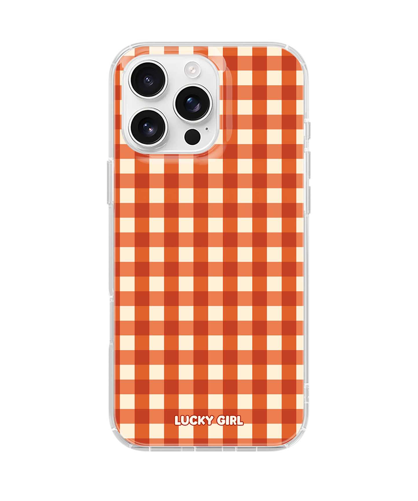 Pumpkin Gingham Clear Case Insert iPhone 16 Pro Max
