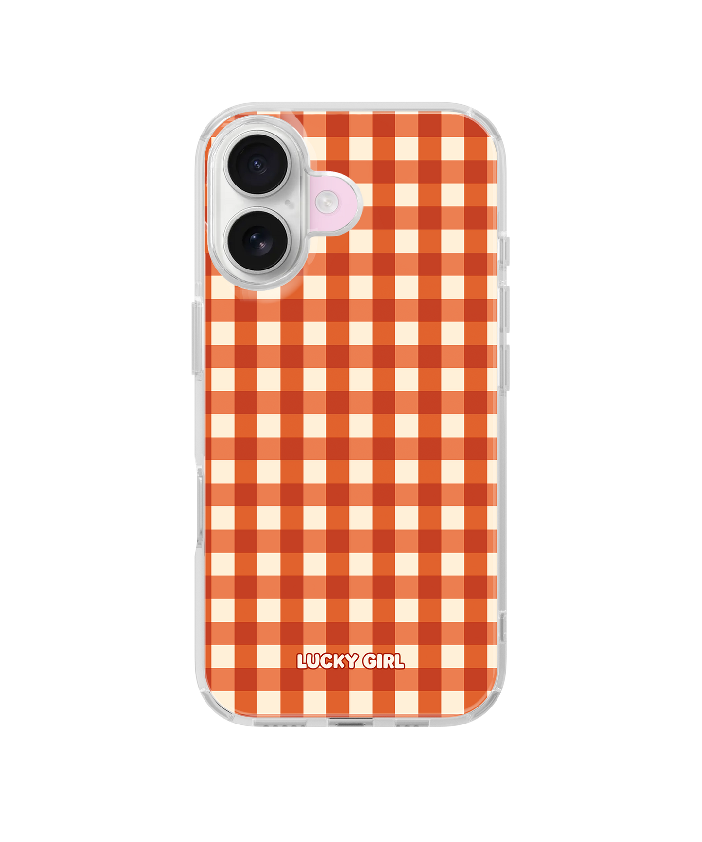 Pumpkin Gingham Clear Case Insert iPhone 17
