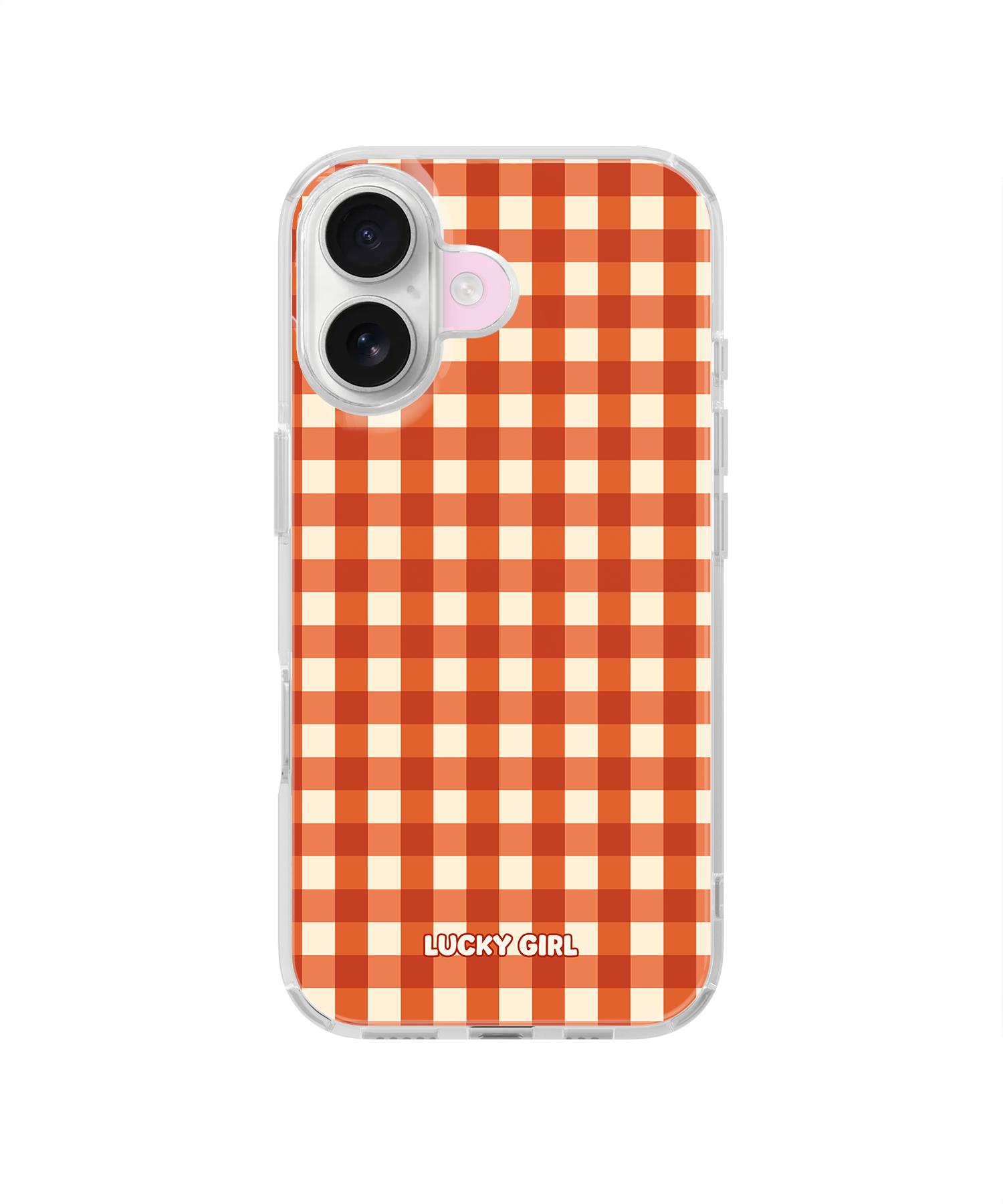 Pumpkin Gingham Clear Case Insert iPhone 17