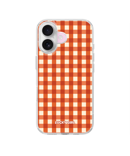 Pumpkin Gingham Clear Case Insert iPhone 17