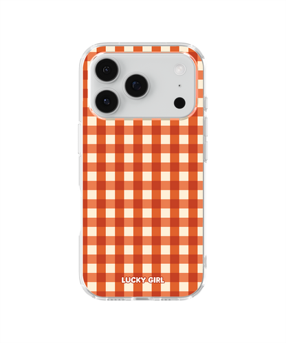 Pumpkin Gingham Clear Case Insert iPhone 17 Pro