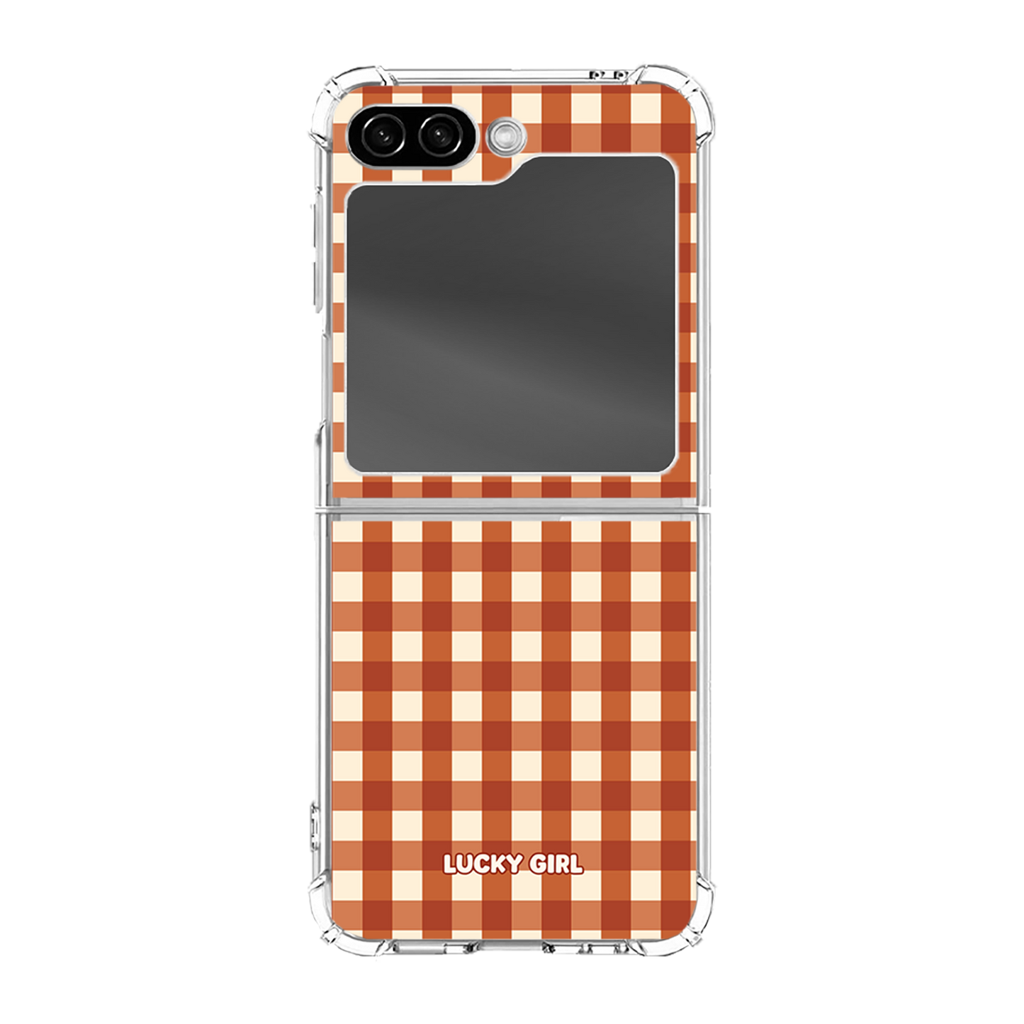 Pumpkin Gingham Clear Case Insert Galaxy Z Flip 6/7 FE