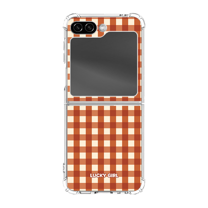 Pumpkin Gingham Clear Case Insert Galaxy Z Flip 6/7 FE