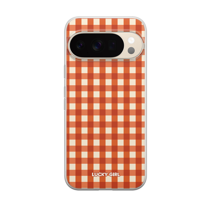 Pumpkin Gingham Clear Case Insert Pixel 10/10 Pro