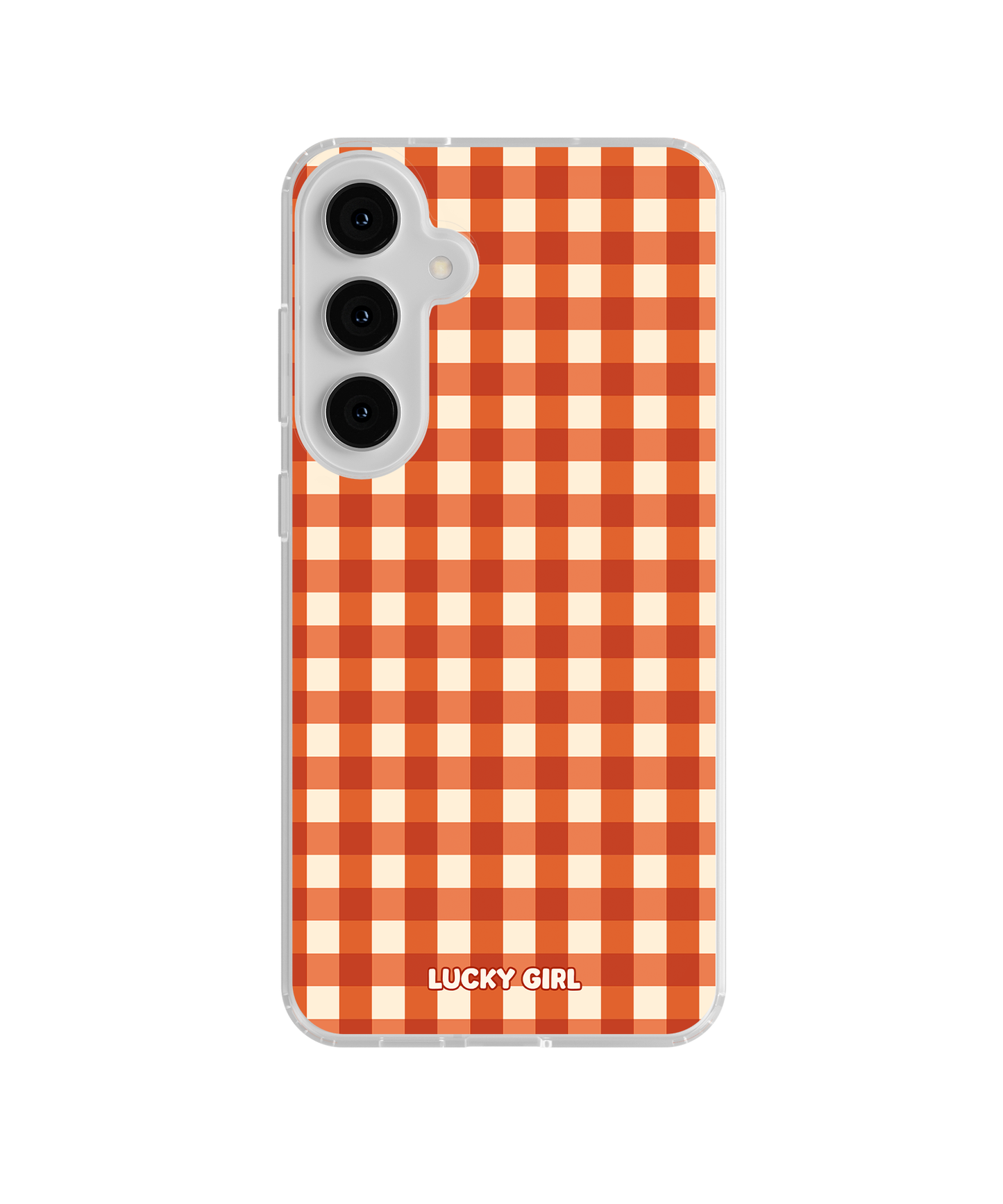 Pumpkin Gingham Clear Case Insert Galaxy S23 Plus
