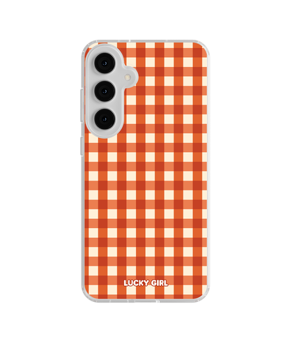 Pumpkin Gingham Clear Case Insert Galaxy S23 Plus