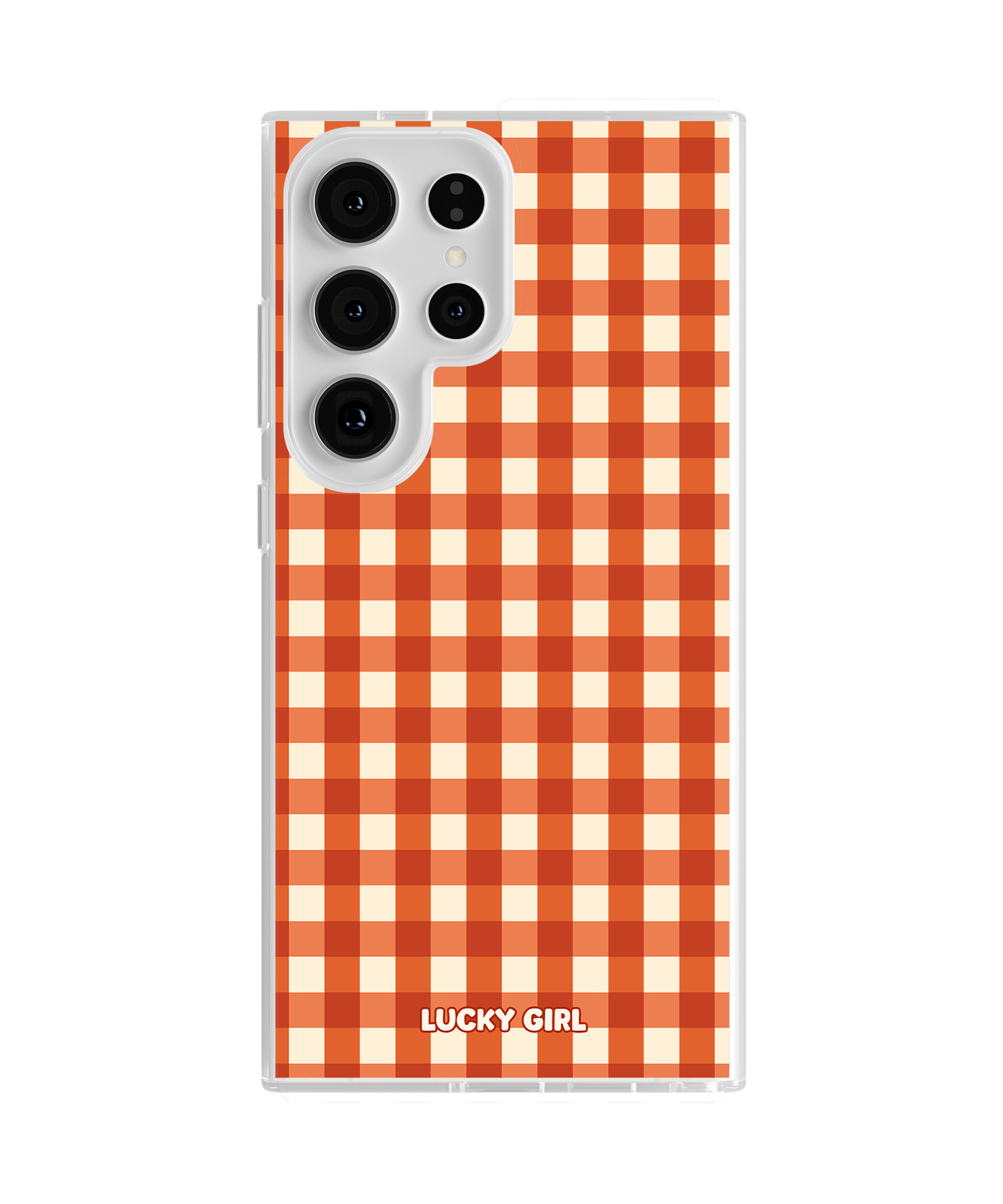 Pumpkin Gingham Clear Case Insert Galaxy S23 Ultra