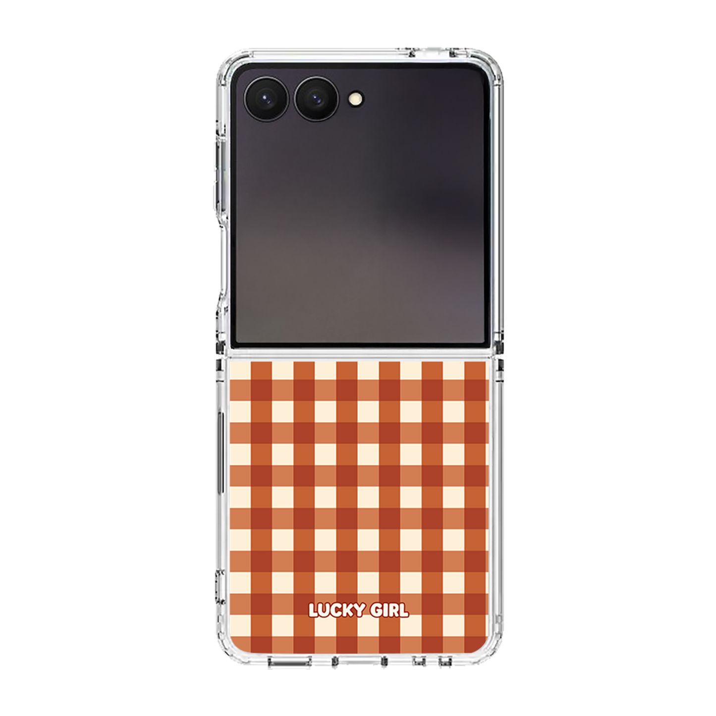 Pumpkin Gingham Clear Case Insert Galaxy Z Flip 7