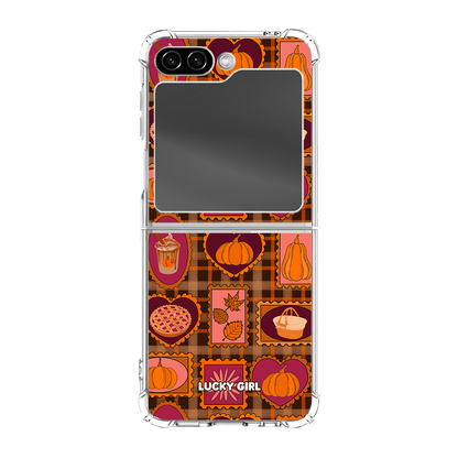 Pumpkin Postage Clear Case Insert Galaxy Z Flip 6/7 FE