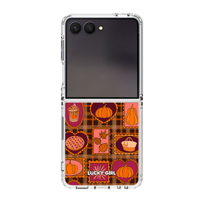 Pumpkin Postage Clear Case Insert Galaxy Z Flip 7