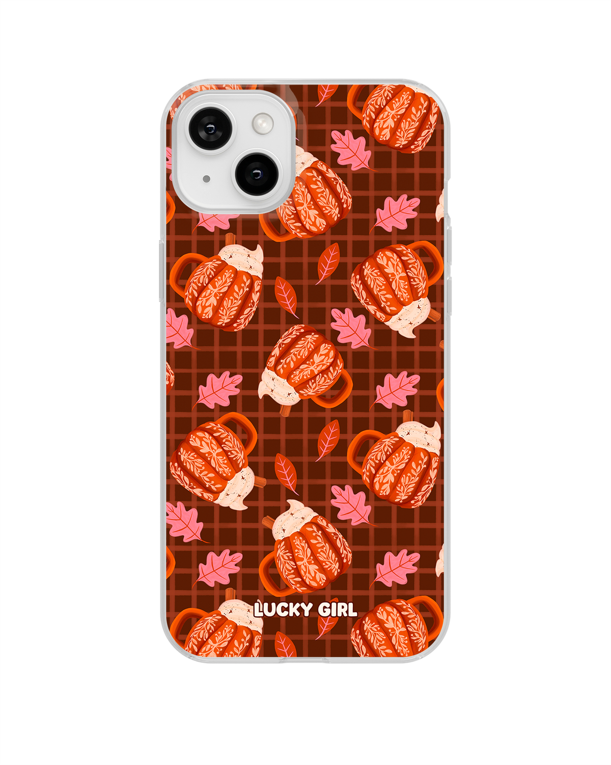 Pumpkin Spice Clear Case Insert iPhone 14 Plus/15 Plus