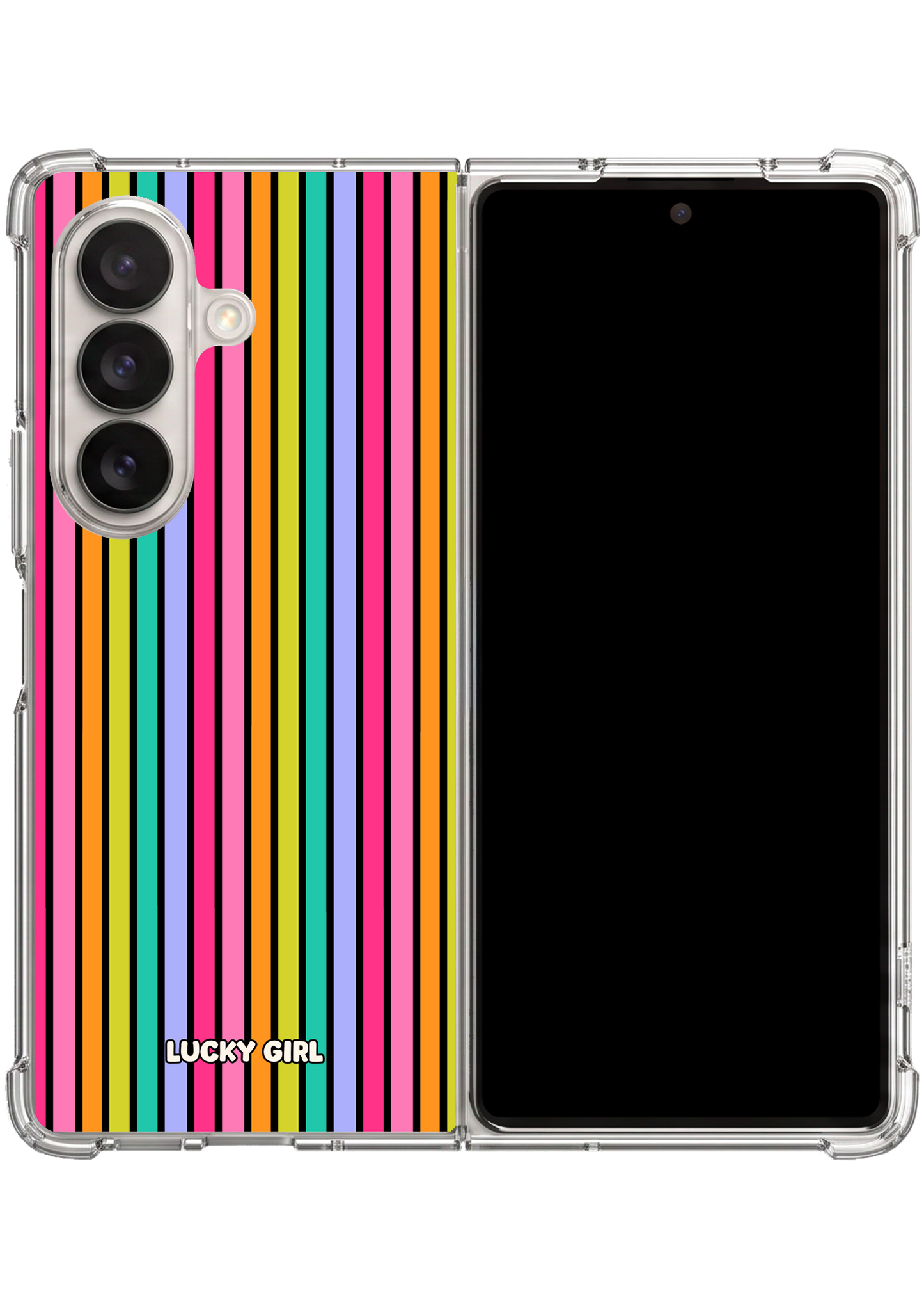 Rainbow Stripes Clear Case Insert Galaxy Z Fold 7