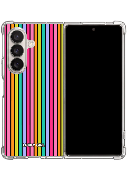 Rainbow Stripes Clear Case Insert Galaxy Z Fold 7