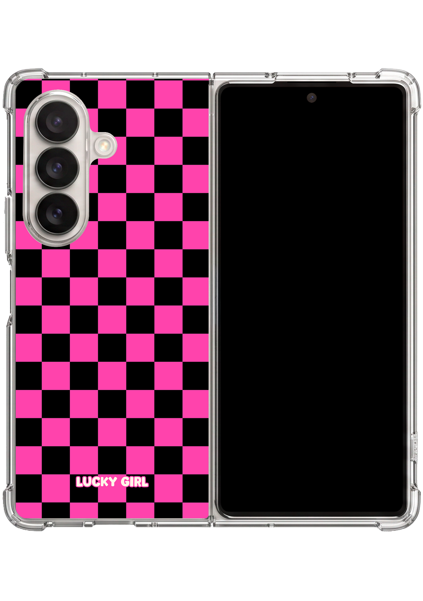 Raspberry Checkers Clear Case Insert Galaxy Z Fold 7