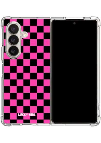 Raspberry Checkers Clear Case Insert Galaxy Z Fold 7