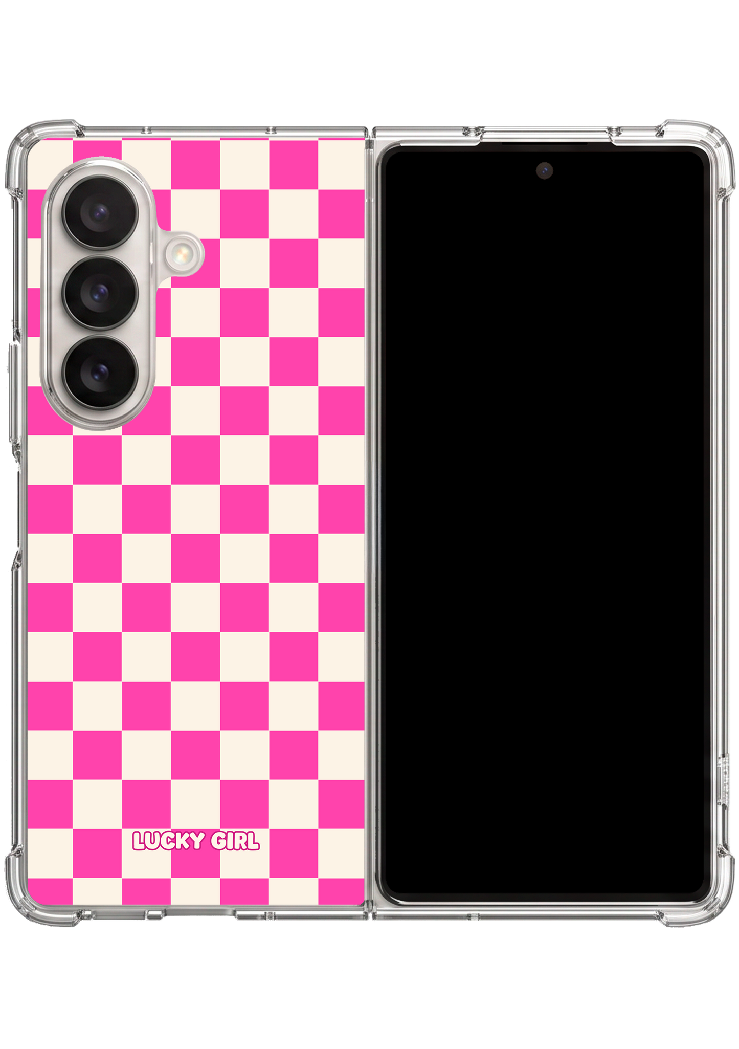 Raspberry Checkers II Clear Case Insert Galaxy Z Fold 7