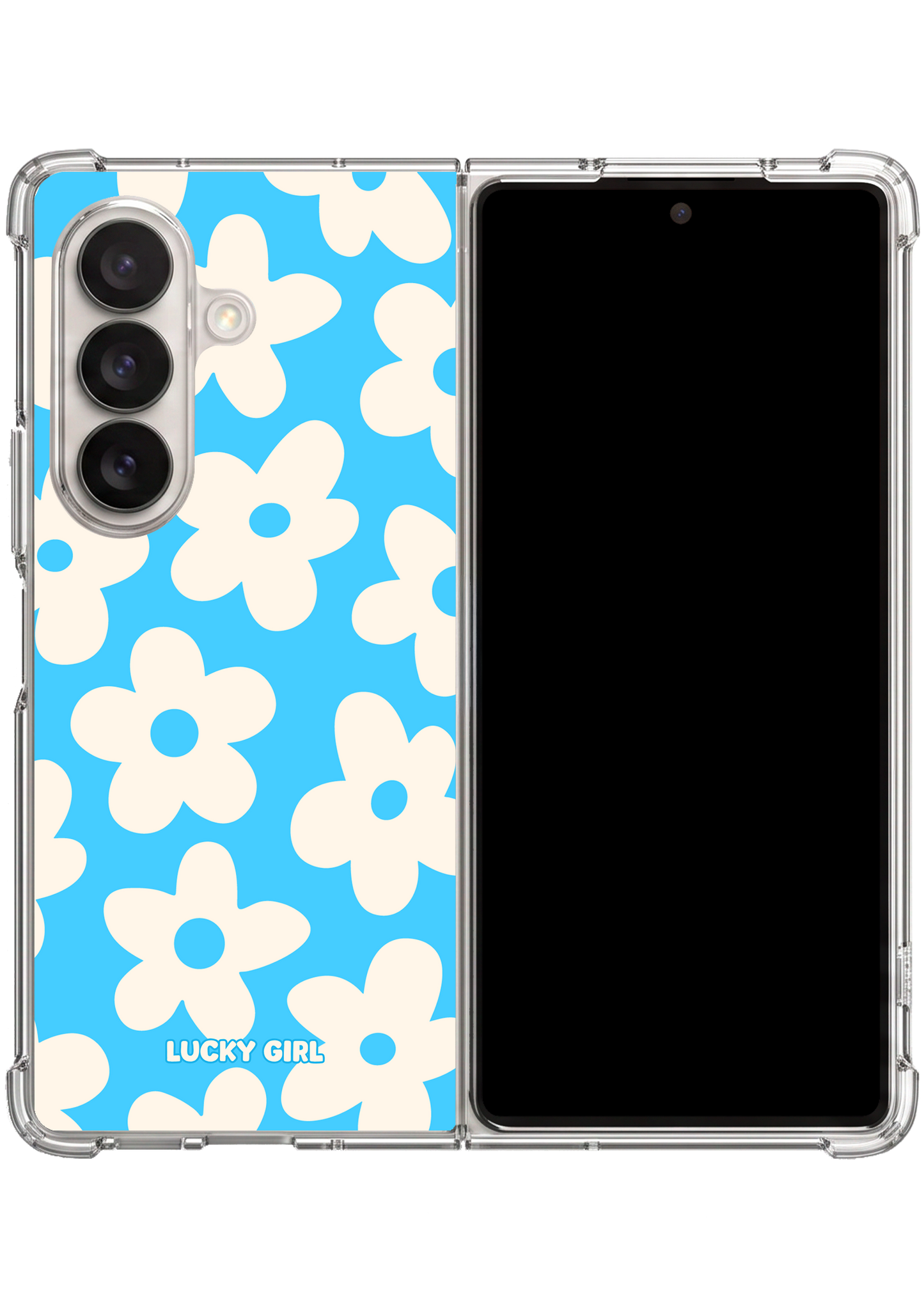 Sky Big Blooms Clear Case Insert Galaxy Z Fold 7