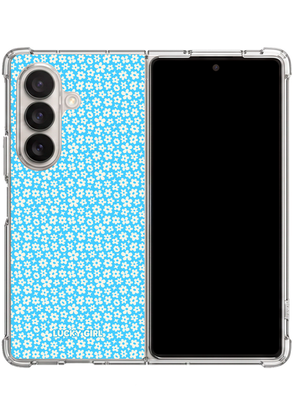 Sky Little Blooms Clear Case Insert Galaxy Z Fold 7