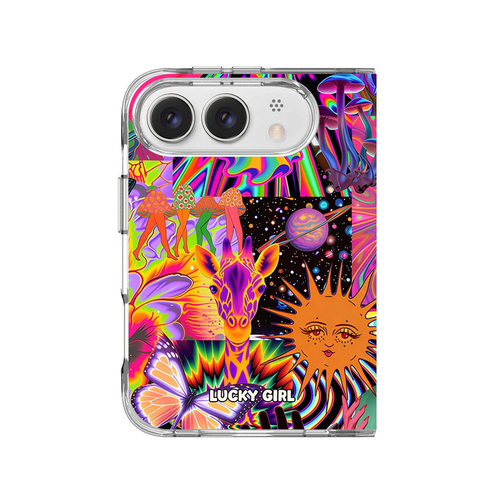 Technicolor Trip Clear Case Insert iPhone Duo