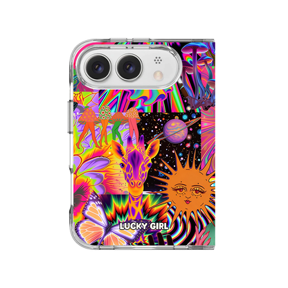 Technicolor Trip Clear Case Insert iPhone Duo