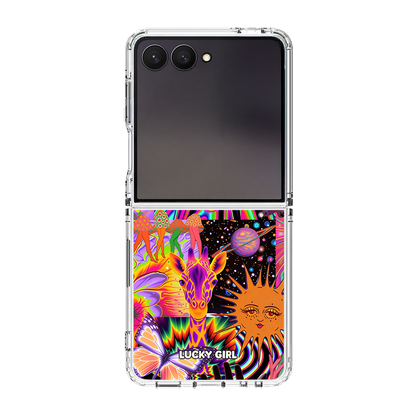 Technicolor Trip Clear Case Insert Galaxy Z Flip 7