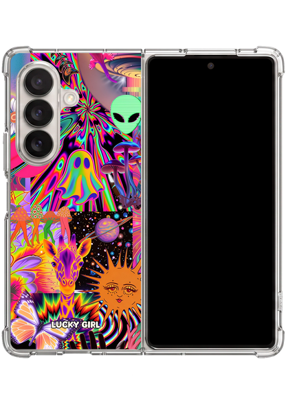 Technicolor Trip Clear Case Insert Galaxy Z Fold 7