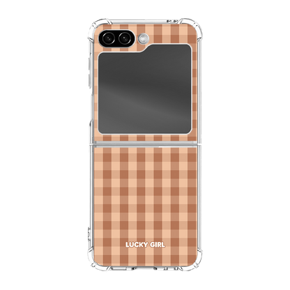 Teddy Gingham Clear Case Insert Galaxy Z Flip 6/7 FE