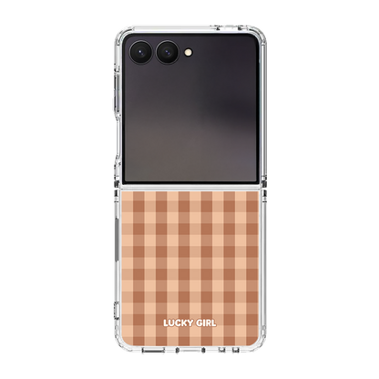 Teddy Gingham Clear Case Insert Galaxy Z Flip 7