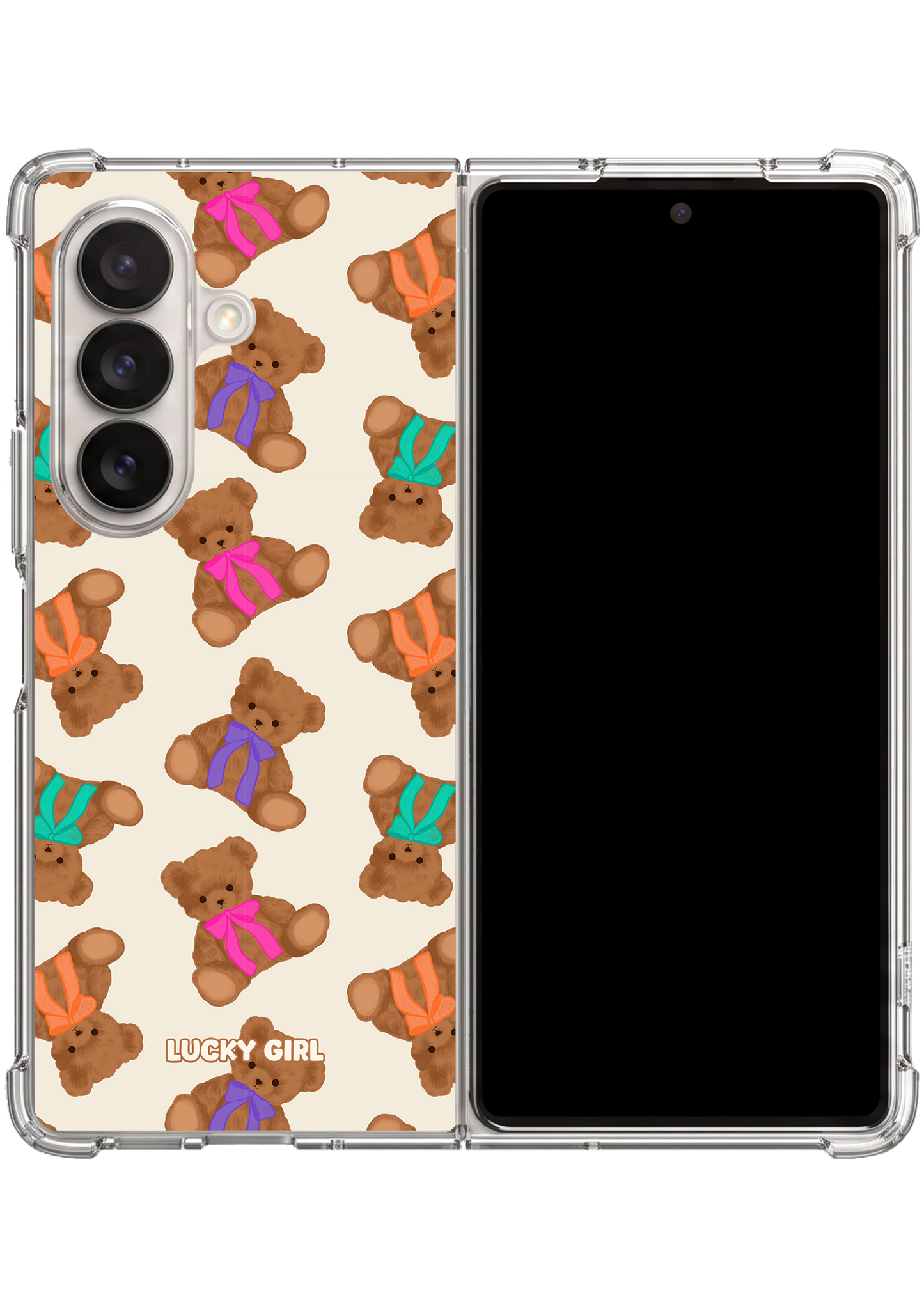 Teddy Ties Clear Case Insert Galaxy Z Fold 7