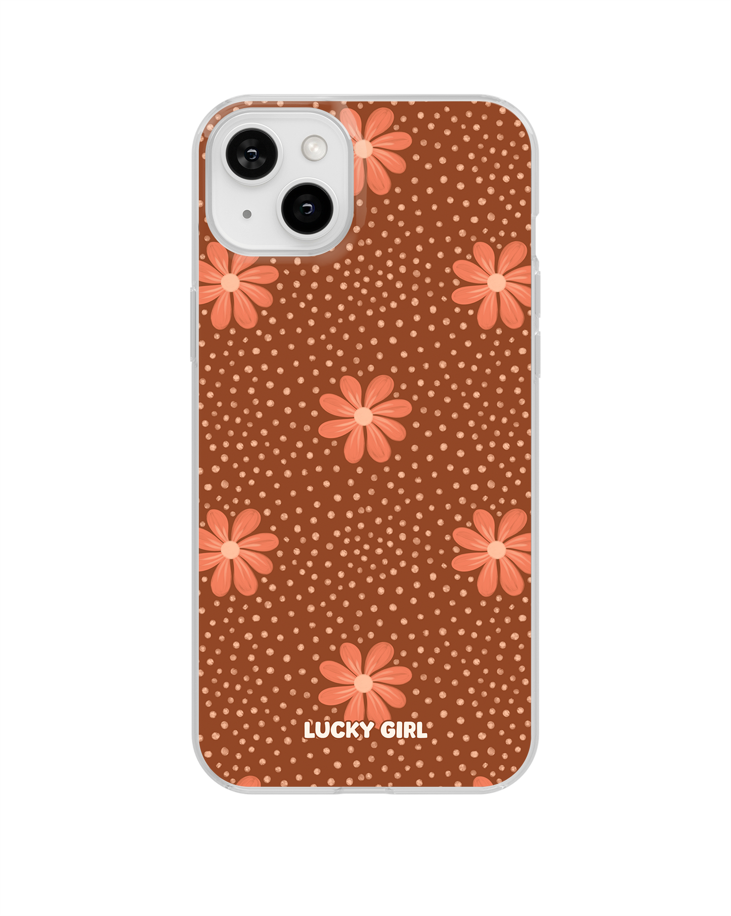 Terracotta Daisy Clear Case Insert iPhone 14 Plus/15 Plus
