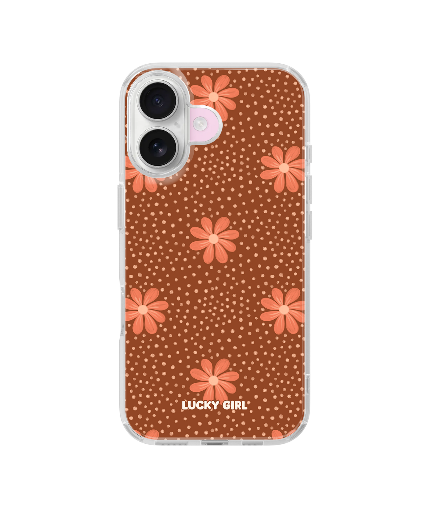 Terracotta Daisy Clear Case Insert iPhone 16