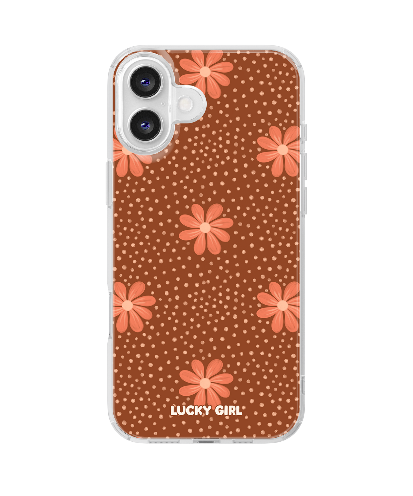 Terracotta Daisy Clear Case Insert iPhone 16 Plus