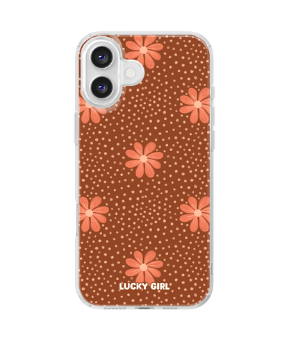 Terracotta Daisy Clear Case Insert iPhone 16 Plus
