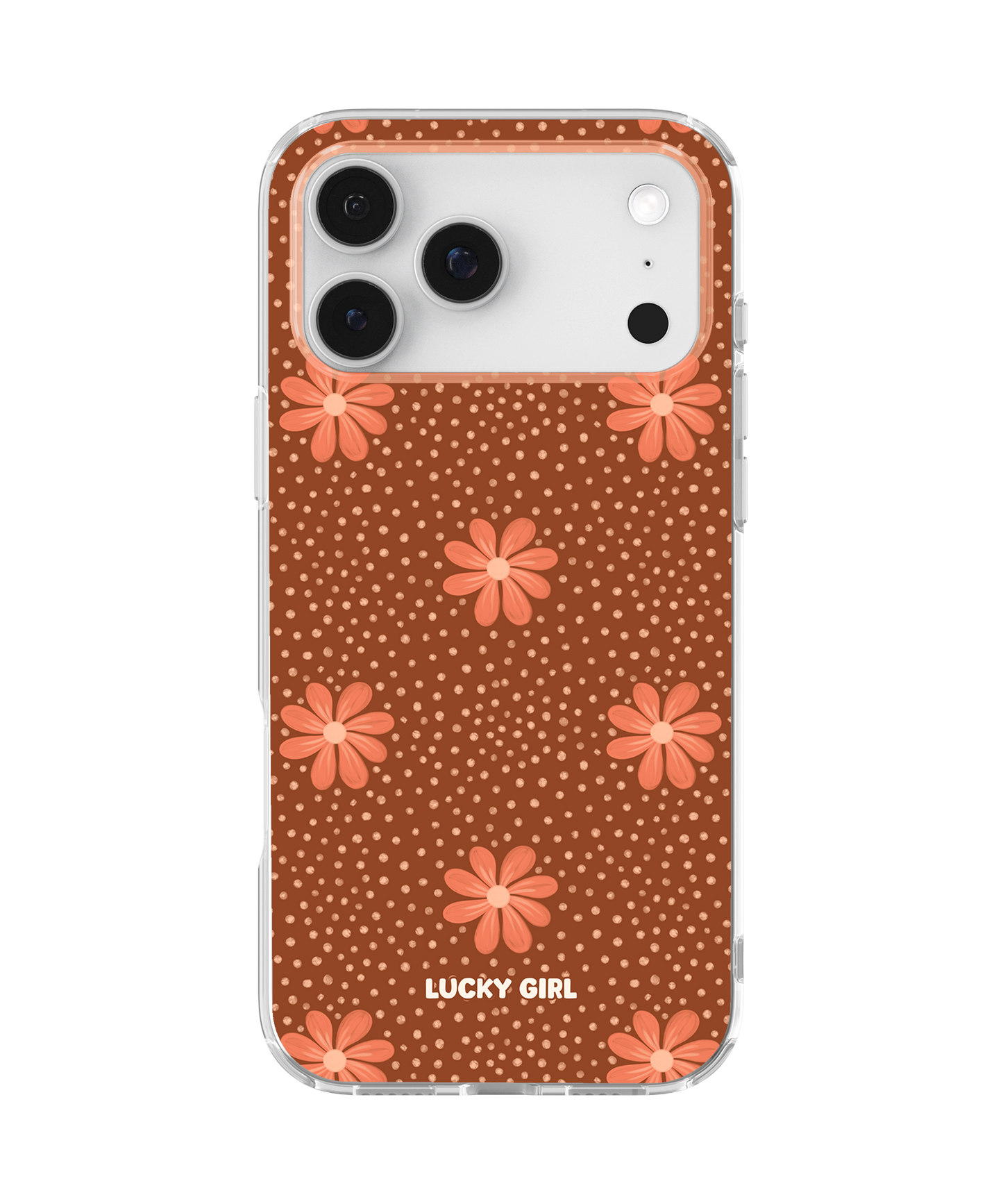 Terracotta Daisy Clear Case Insert iPhone 17 Pro Max