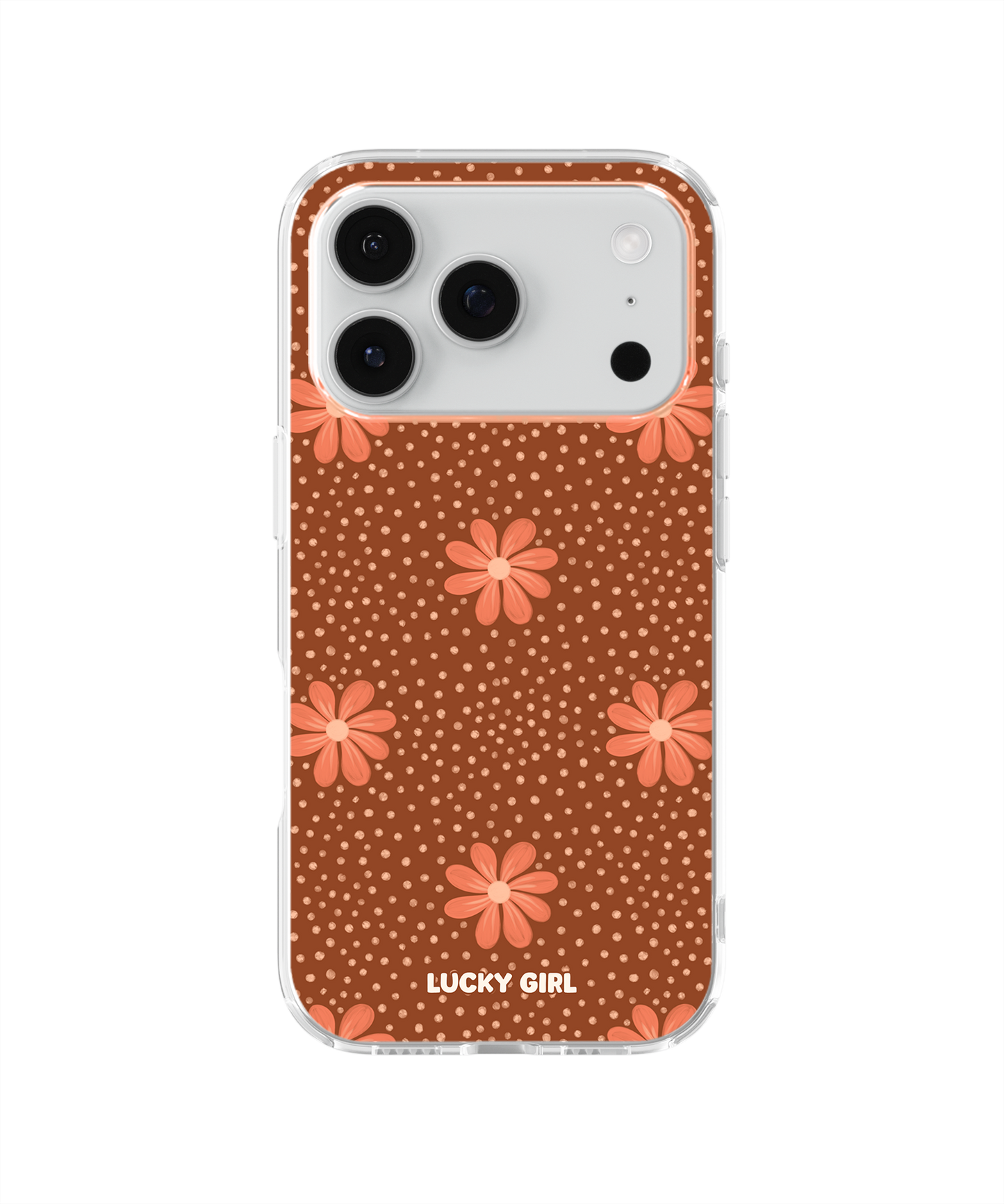 Terracotta Daisy Clear Case Insert iPhone 17 Pro