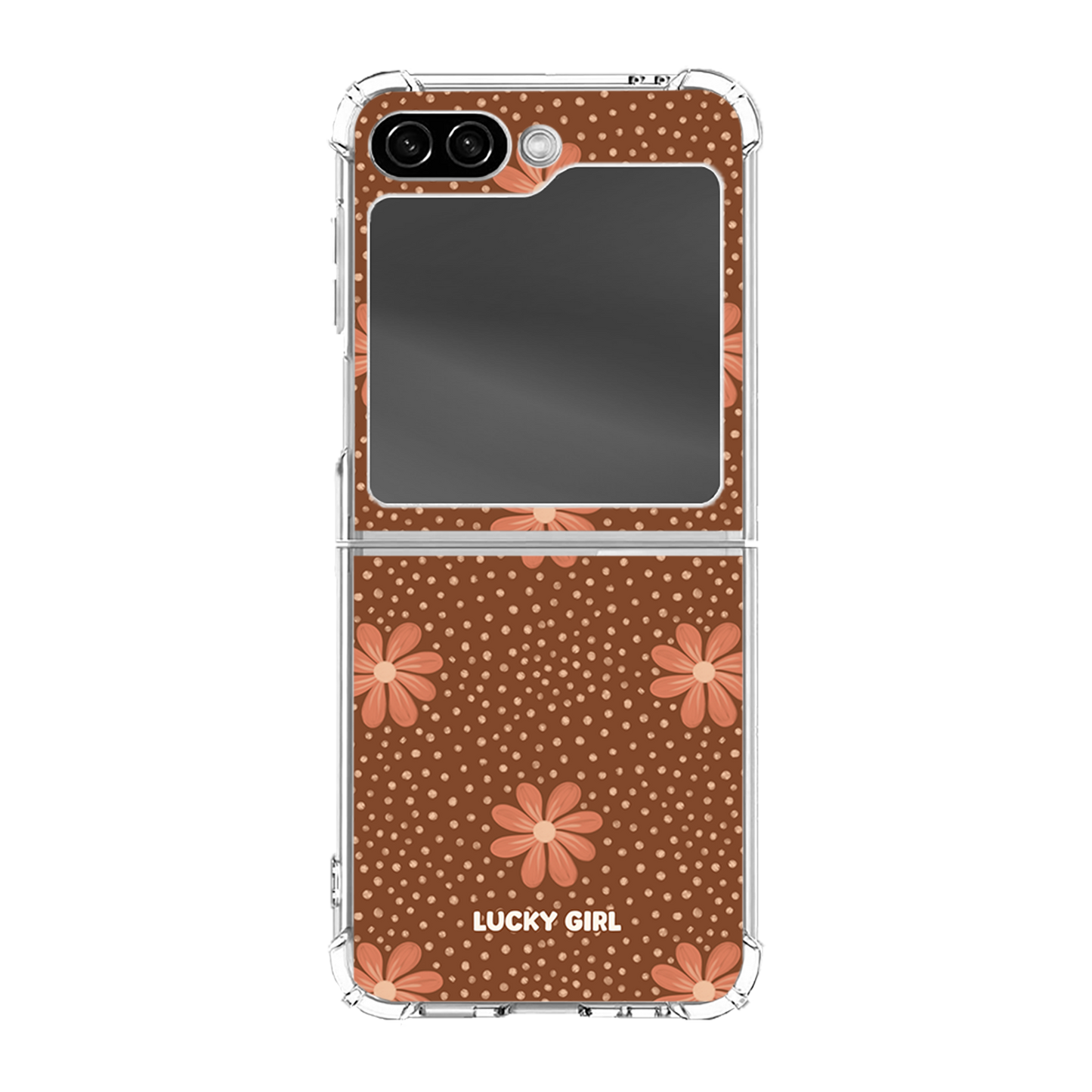 Terracotta Daisy Clear Case Insert Galaxy Z Flip 6/7 FE