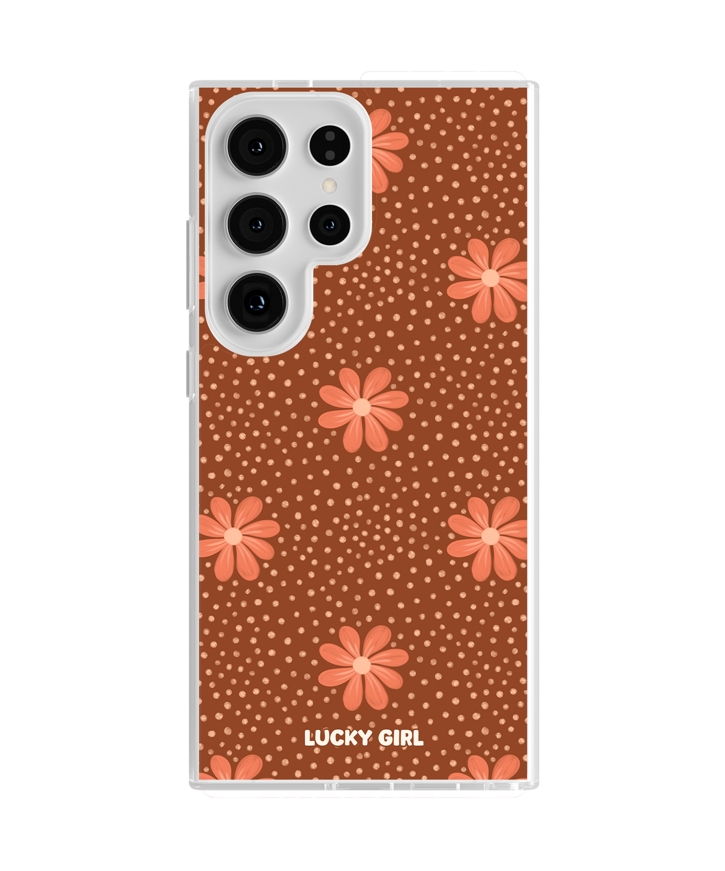 Terracotta Daisy Clear Case Insert Galaxy S24 Ultra